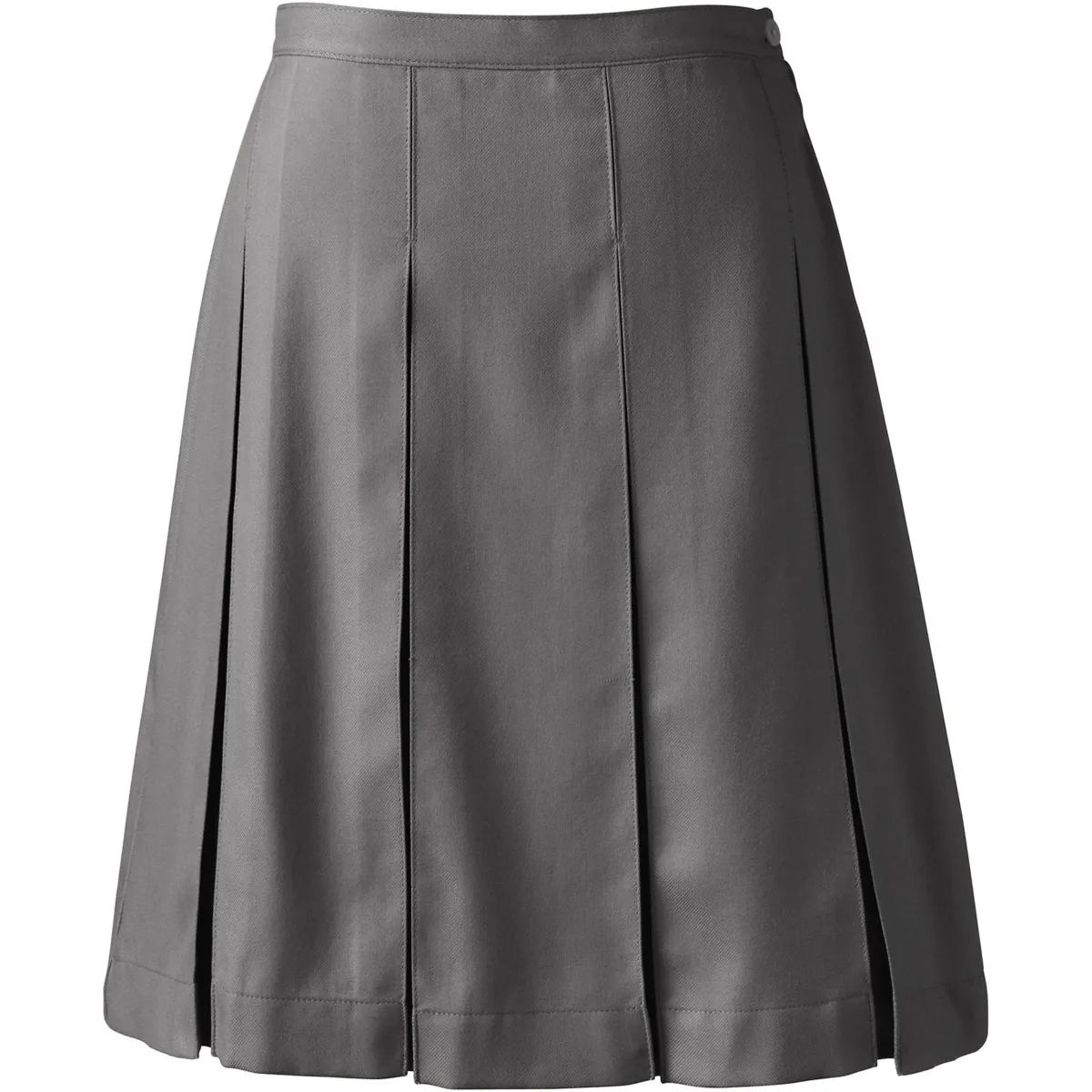 Lands' End Women's Box Pleat Skirt Top of Knee - 8 - Gray