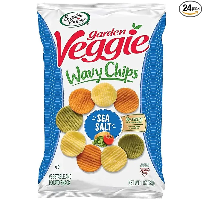 Sensible Portions Garden Veggie Chips, Sea Salt, 1 oz, 24 Pk