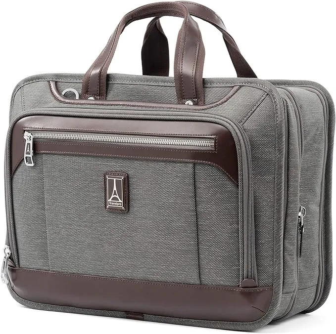 Travelpro Platinum Elite Expandable Business Laptop Briefcase, Fits up to 15.6 Laptop, Work School Travel, Men and Women, Vintage Grey