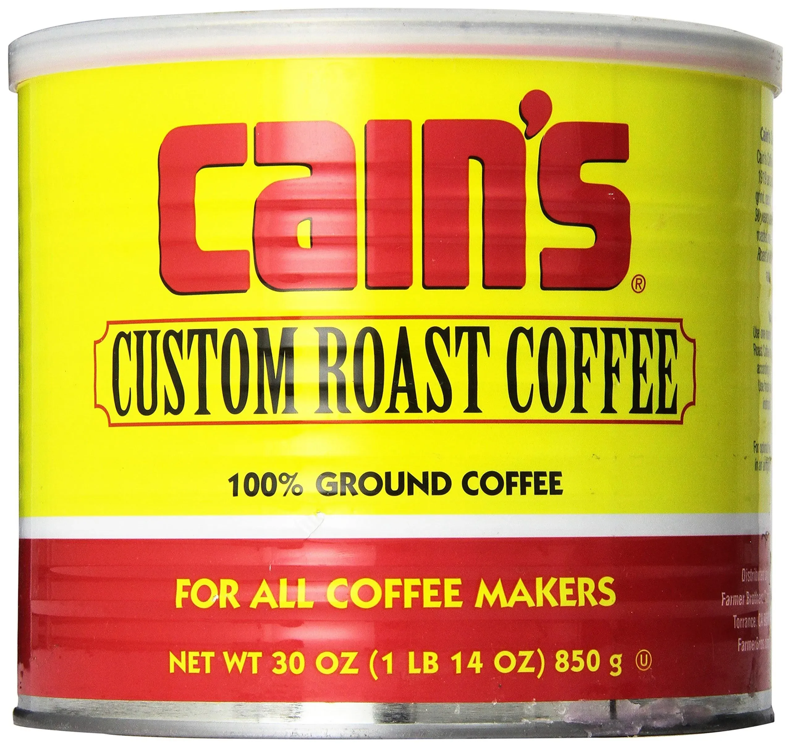 Cain's Custom Roast Coffee 30 Oz. Can