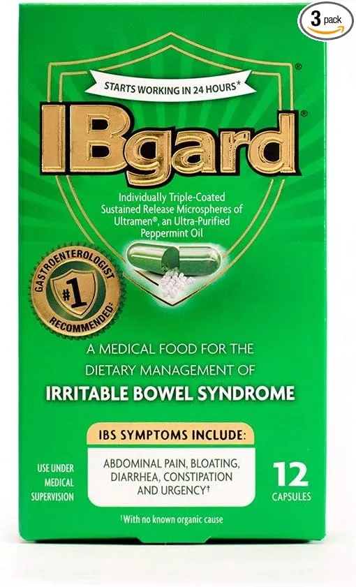 IBgard Irritable Bowel Syndrome Capsules - 12 ct, Pack of 3