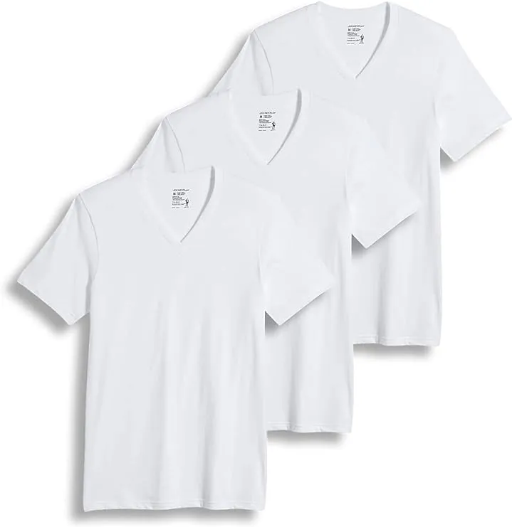 Jockey Men's Undershirt Classic V-Neck - 3 Pack, White, MJockey Men's Undershirt Classic V-Neck - 3 Pack, Whi…