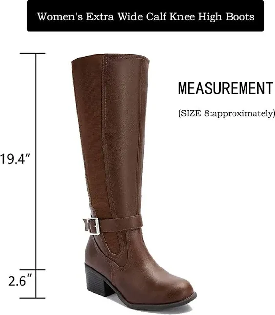 Luoika Women&#039;s Extra Wide Calf Knee High Boots Width Winter... 