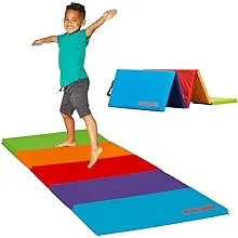 Tumbling Mat – Gymnastics Mat, Easy to Clean Gym Mat, Sturdy, Foldable Tumbling Mat for Kids, Padded, Lightweight, Portable, Carrying Handle, Gymnastics Equipment for Activity Play