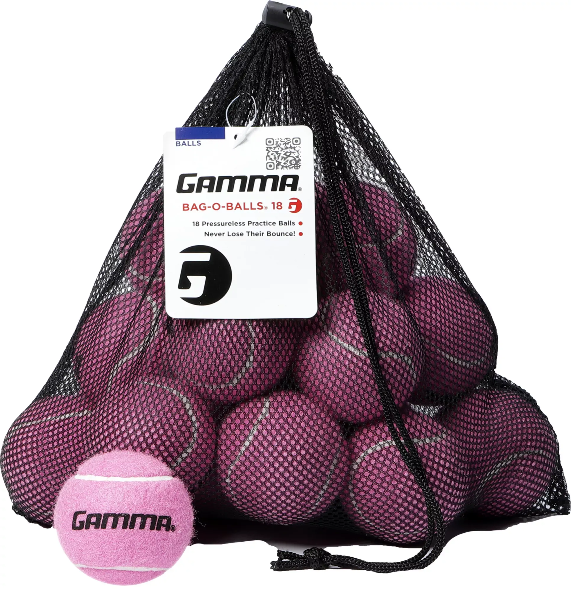 GAMMA Bag of Pressureless Tennis Balls - Sturdy & Reuseable Mesh Bag with Drawstring for Easy Transport - Bag-O-Balls (18-Pack of Balls, Orange)GAMMA Bag of Pressureless Tennis Balls - Sturdy & Reus…