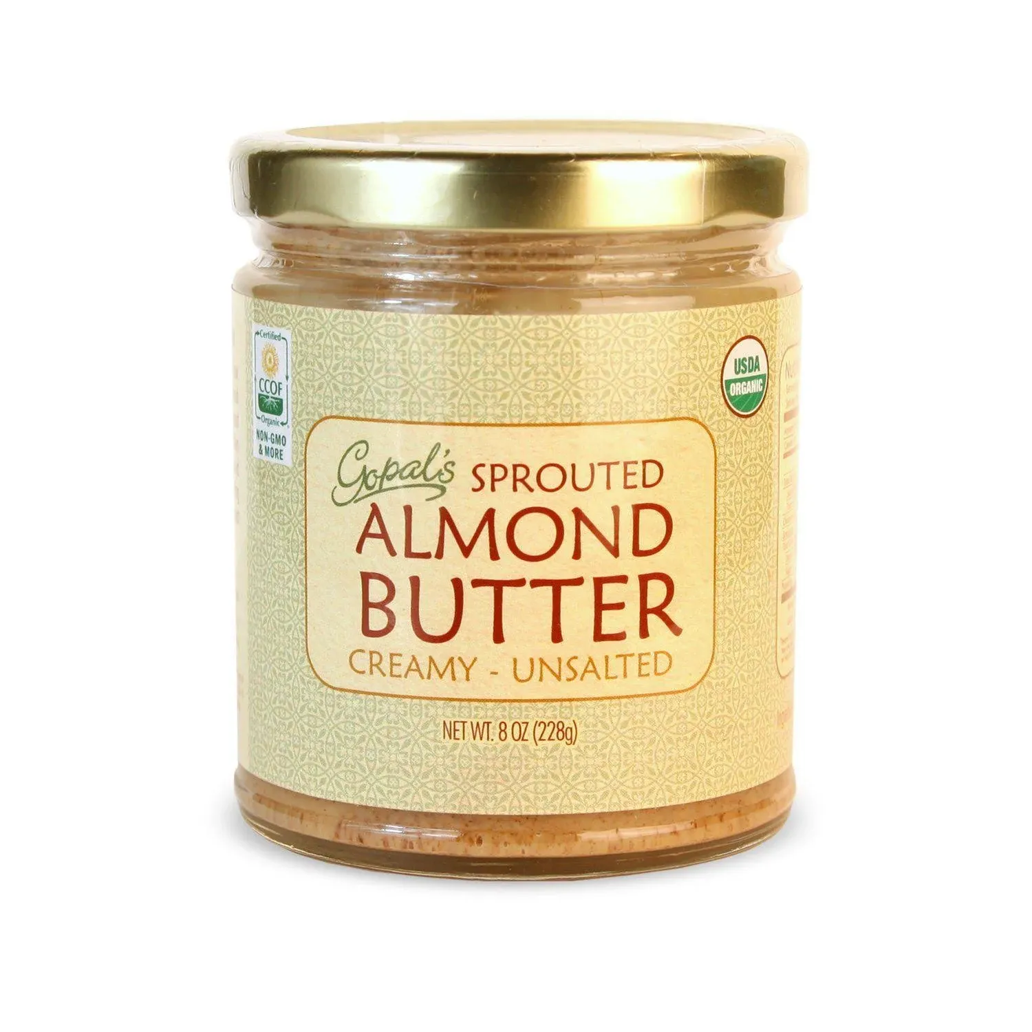 GoPal's Sprouted Almond Butter - Creamy, Unsalted - 8 oz