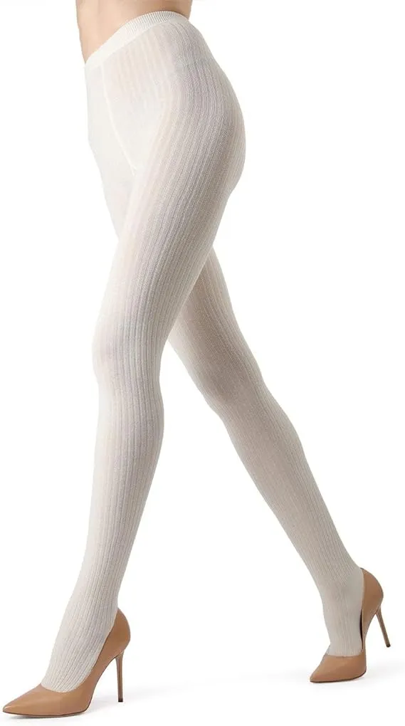 MeMoi Boston Ribbed Cotton Blend Sweater Tights