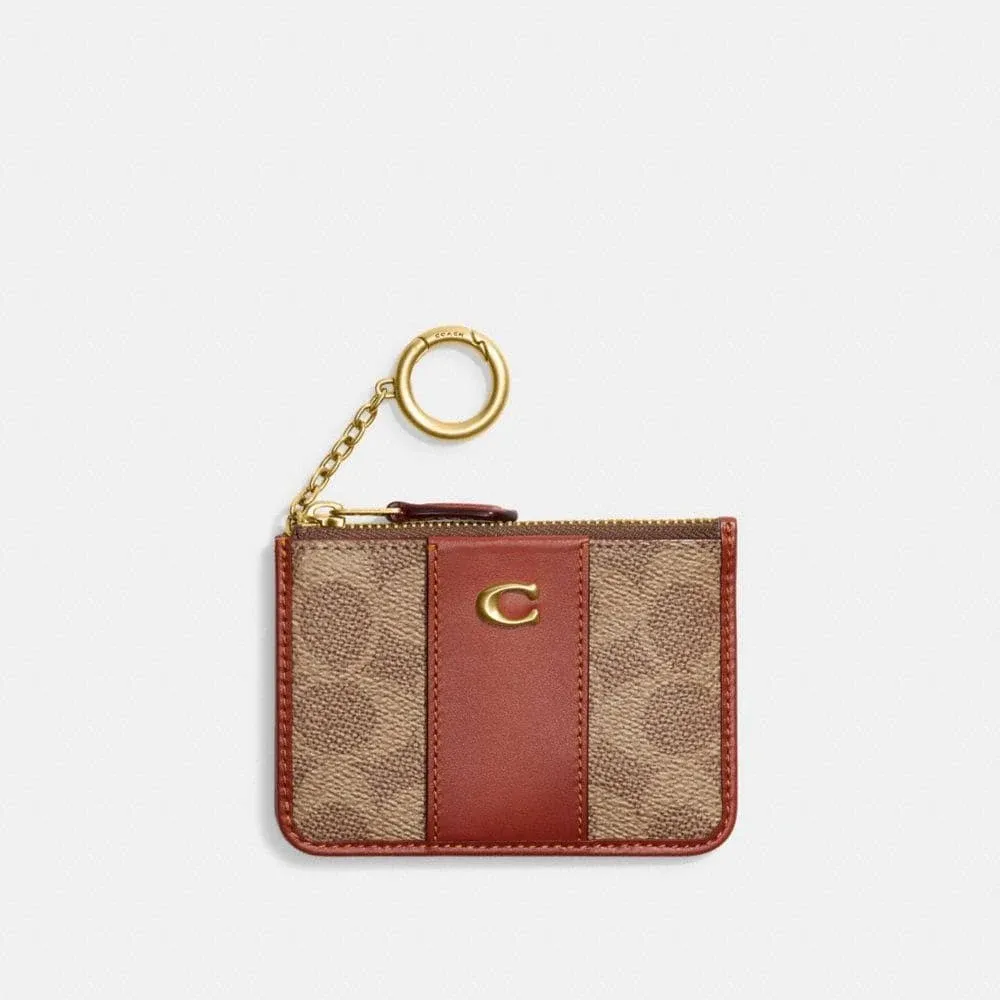 Coach Mini Skinny ID Case in Signature Canvas Women's