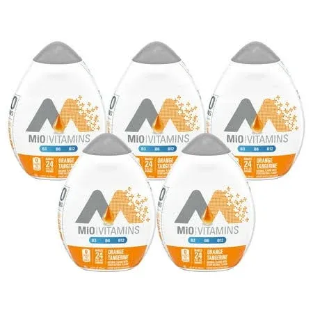 MiO Orange Tangerine Liquid Water Enhancer , Caffeine Free, 1.62 fl oz Bottle (Pack-5)