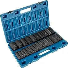 Impact Socket Set 1/2 Inches 26 Piece Deep Sockets,Rugged Construction