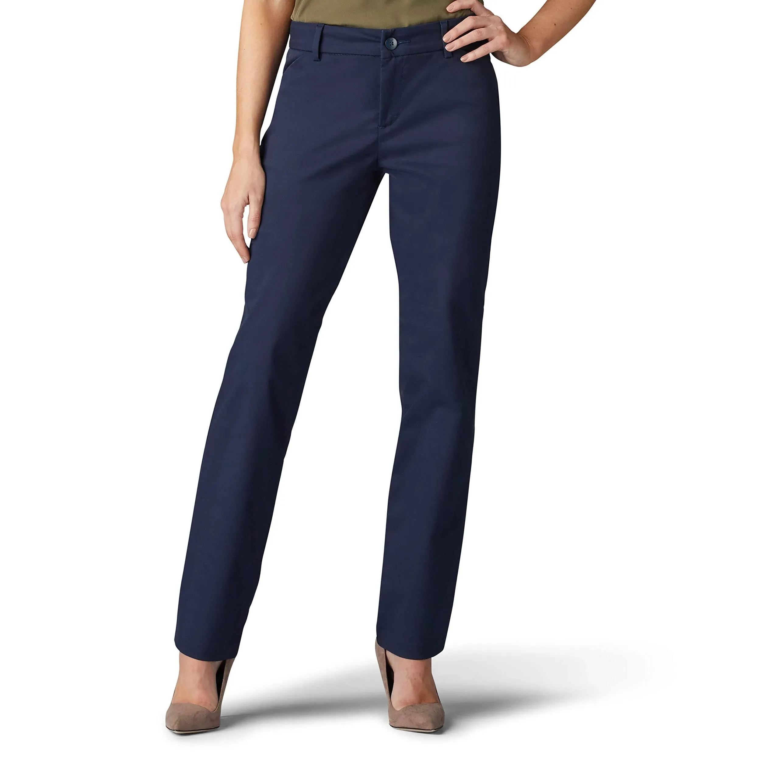 Lee Women's Wrinkle Free Relaxed Fit Straight Leg Pant