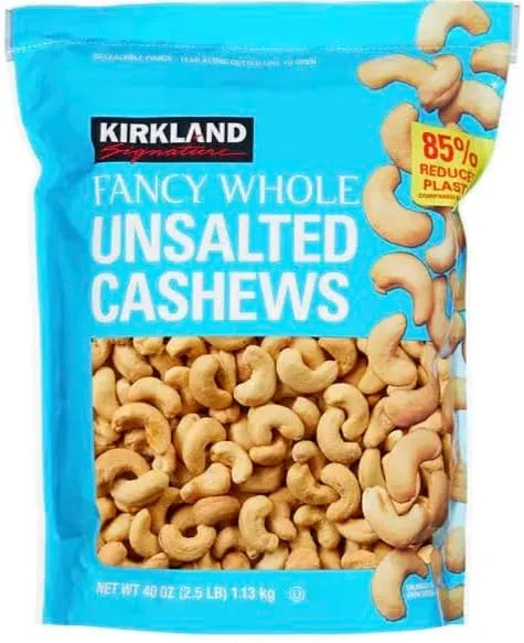 KIRKLAND SIGNATURE Unsalted Cashews, 2.5 Pound