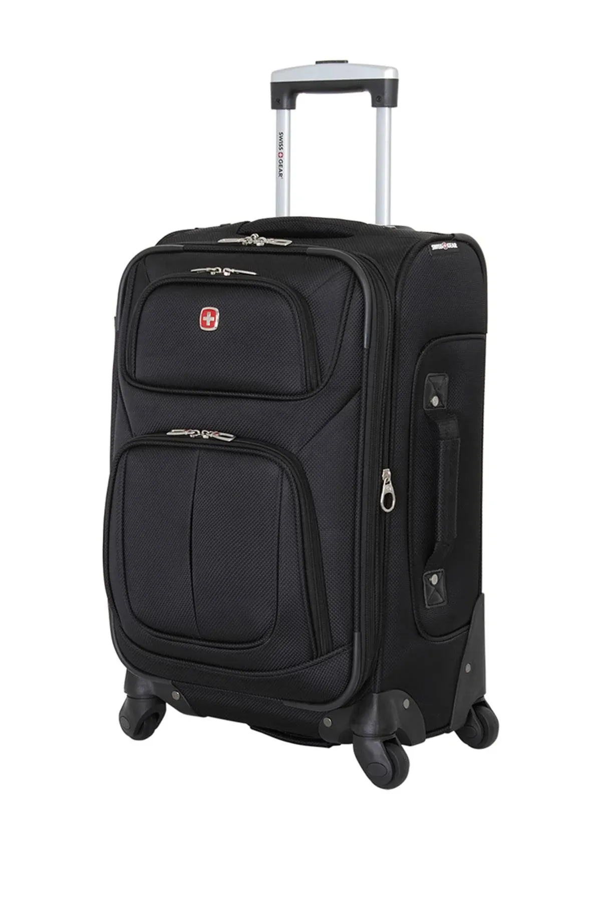 SwissGear Sa6305 Spinner Black Softside Expandable Roller Carry On Luggage 24.5