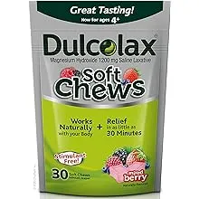 Dulcolax Soft Chews Saline Laxative Mixed Berry (30ct) Gentle Constipation Relief, Magnesium Hydroxide 1200mgDulcolax Soft Chews Saline Laxative Mixed Berry (30ct) Gentle Constipation Relief, Magnesium Hydroxide 1200mg