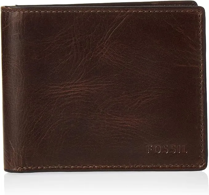 Fossil Men's Derrick Leather RFID Bifold with Flip ID Wallet