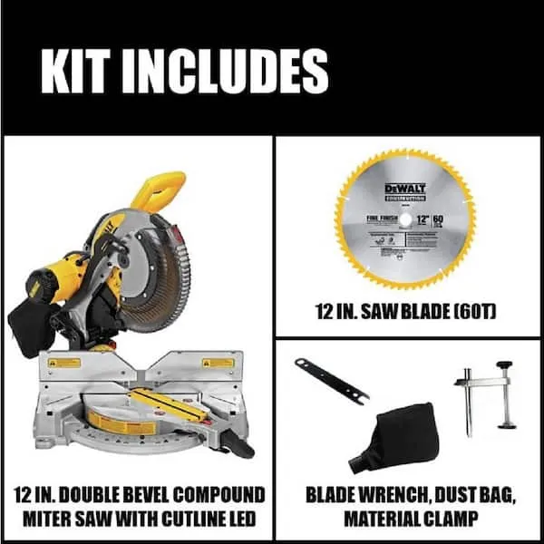 DEWALT Miter Saw, 12-Inch, Double Bevel, Compound, XPS Cutline, 15-Amp (DWS716XPS)