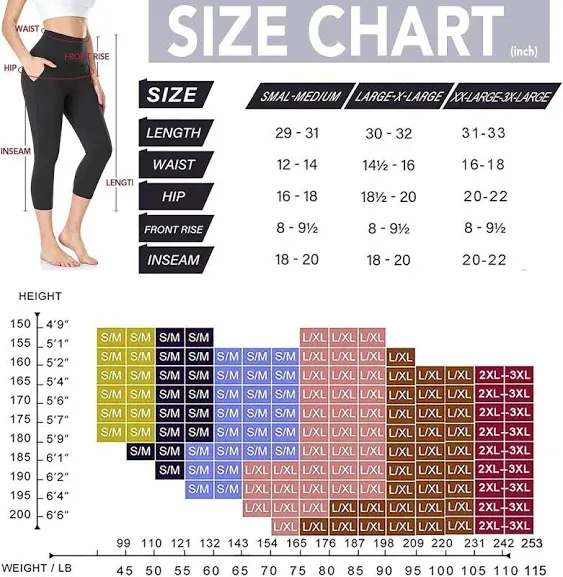 NEW YOUNG 3 Pack Capri Leggings for Women with Pockets-High Waisted Tummy Contro