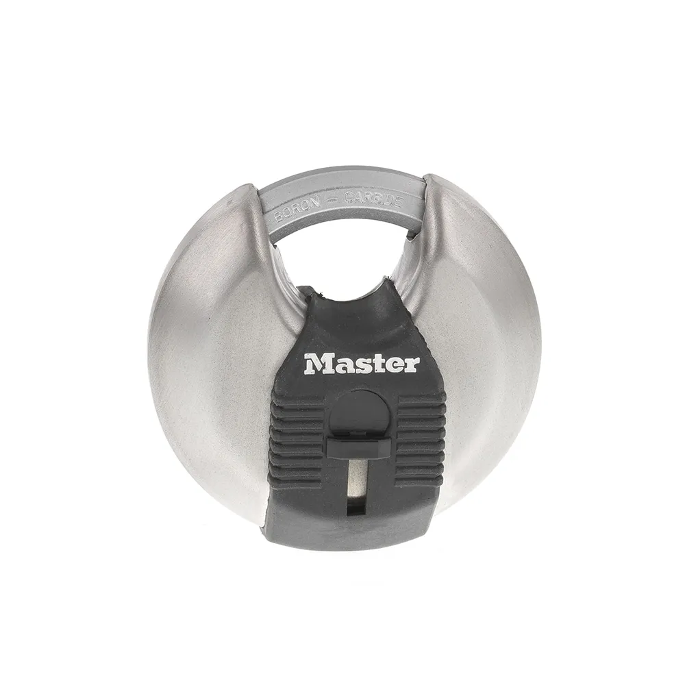 Master Lock Magnum M40XKAD Padlock, Keyed Alike, Shrouded Shackle, 3/8 in Dia Shackle, Stainless Steel Body, Pack of (6) Keys