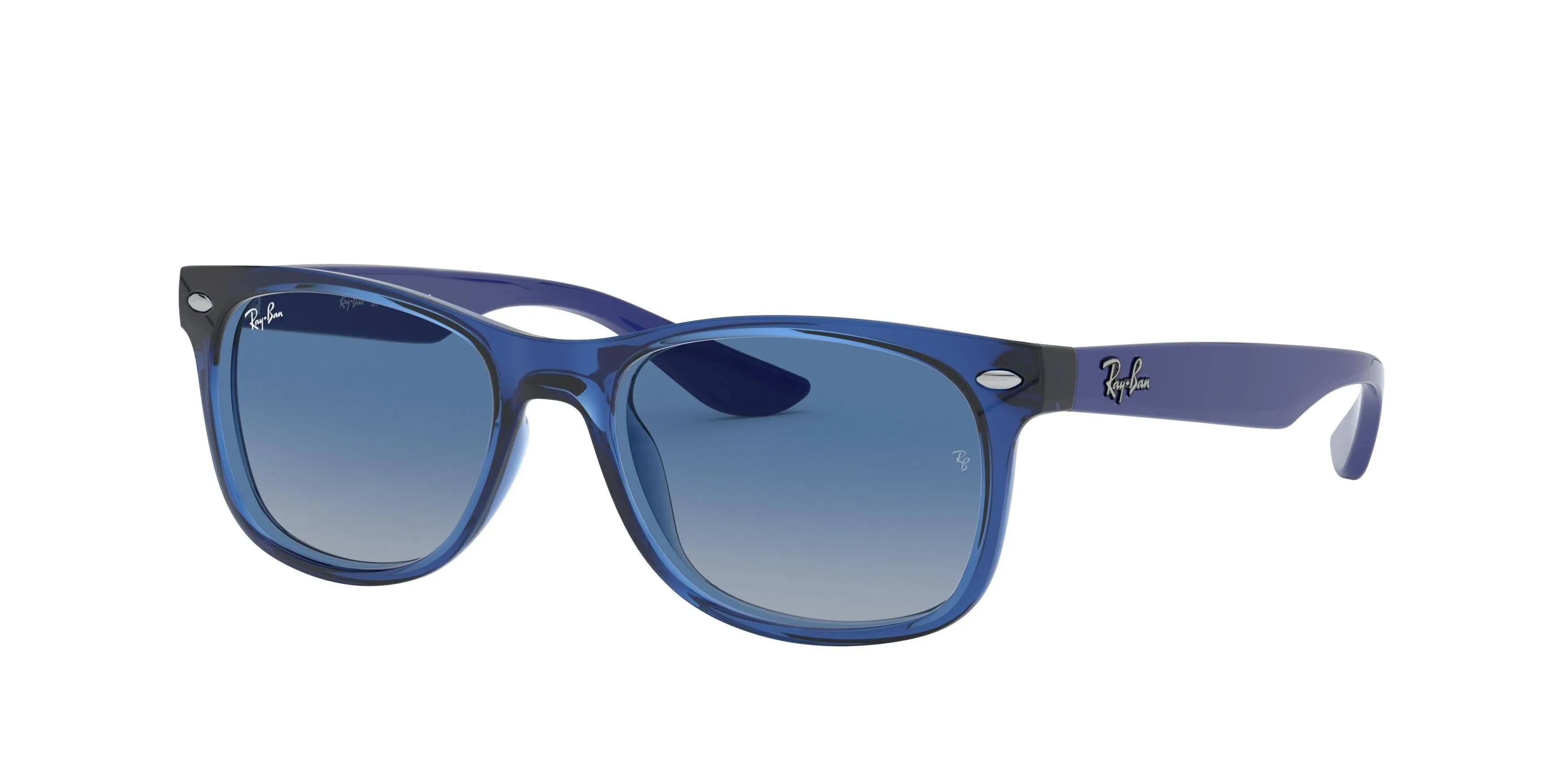 Ray-Ban Junior 47mm Wayfarer Mirrored Sunglasses in Black/Blue Mirror at Nordstrom