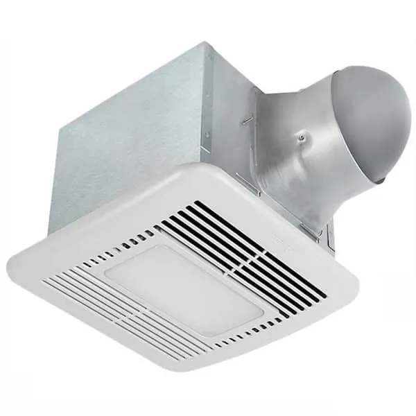 Delta Electronics ELT80-110LED Breezelite 80-110 CFM Exhaust Bath Fan, Dimmable LED Light & Adjustable High Speed