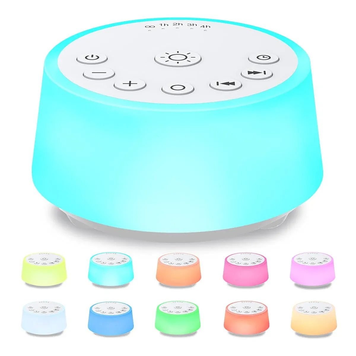 Color Noise Sound Machines with 10 Colors Night Light 25 Soothing Sounds and Sleep White Noise Machine 32 Volume Levels 5 Timers Adjustable