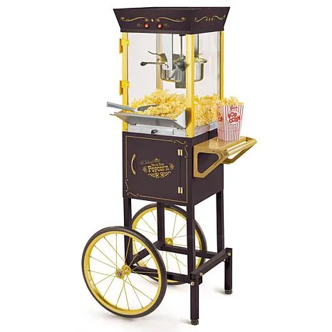 Nostalgia Vintage Professional Popcorn Cart - 8-Ounce Kettle - 53 Inches Tall