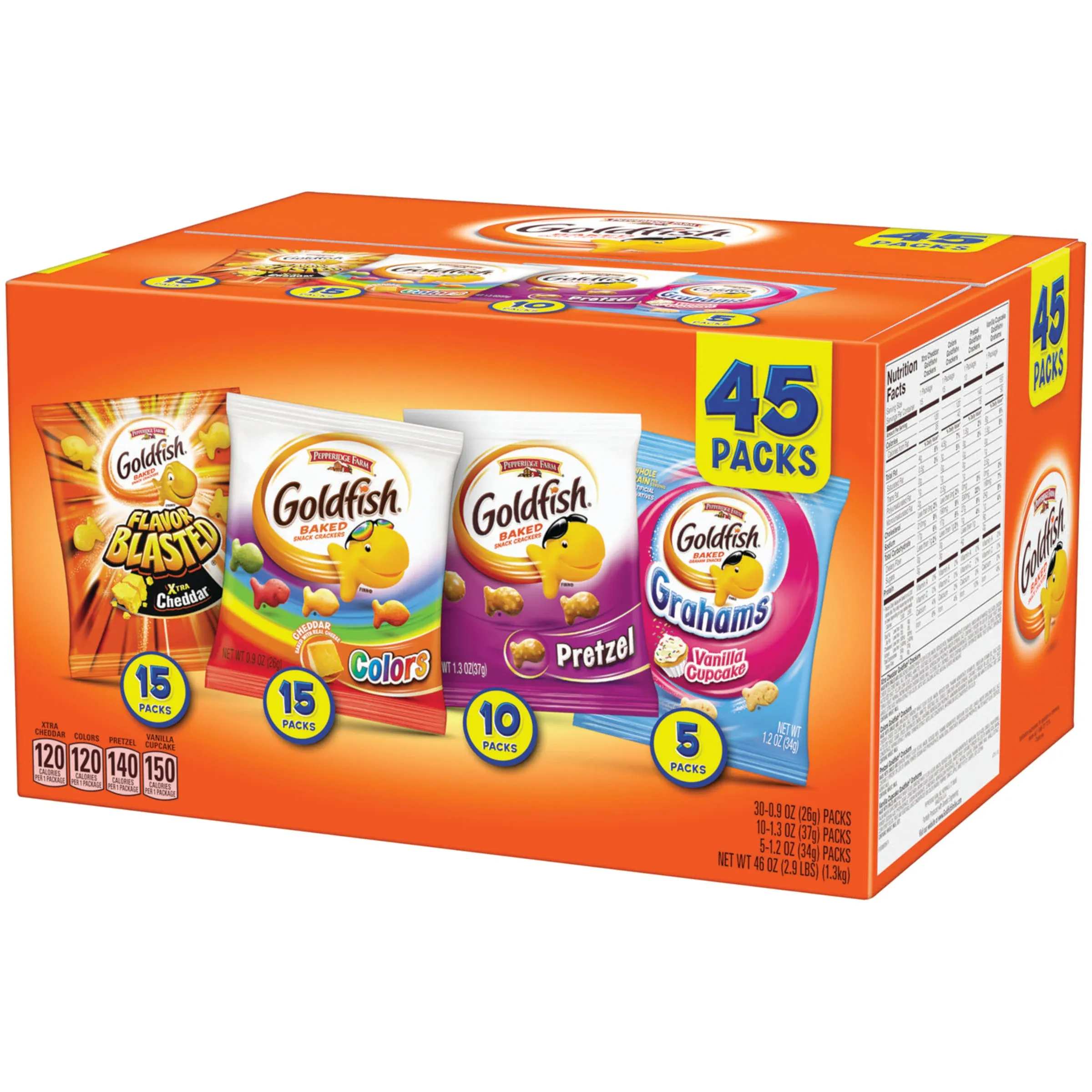 Pepperidge Farm® Goldfish Sweet and Savory Variety Pack, Assorted Flavors, 45/Carton