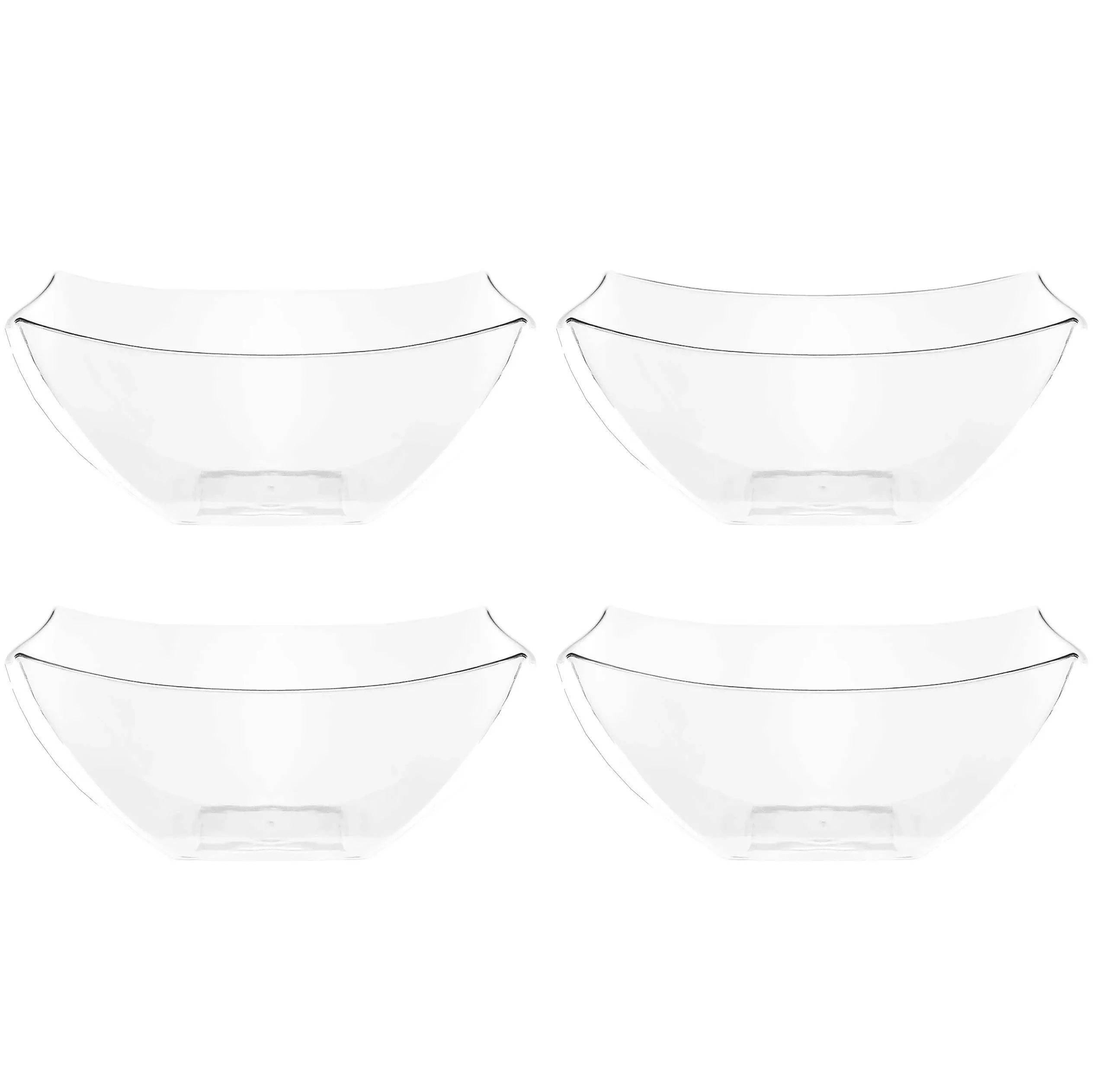 Plasticpro Disposable Square Serving Bowls, Party Snack or Salad Bowl