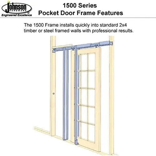 Johnson Hardware 153068SC 1500 Series Soft Close Series Commercial Grade Pocket 