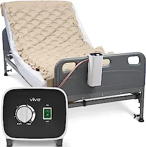 Vive Alternating Pressure Pad, Includes Mattress Pad and Electric Pump System for Bed Sore Prevention, Cream