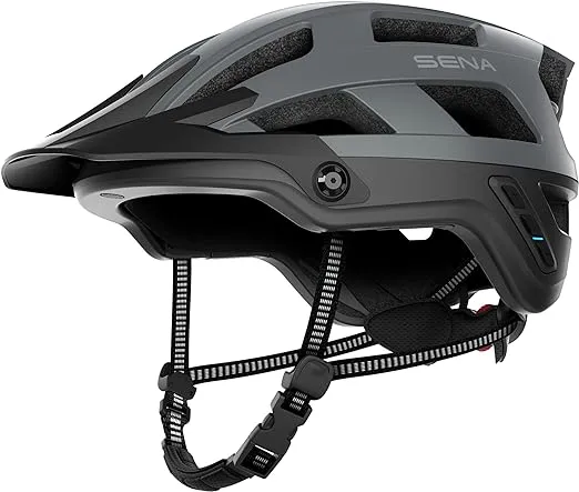 Sena R2 EVO Road Cycling Helmet (Matte Gray, Small) and M1 EVO Smart Mountain Bike Helmet (Matte Black, Large) Bundle