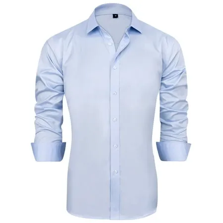 Big Men s Big & Tall Shirts Regular Fit Long Sleeve Solid Business Casual Dress Shirts for Men