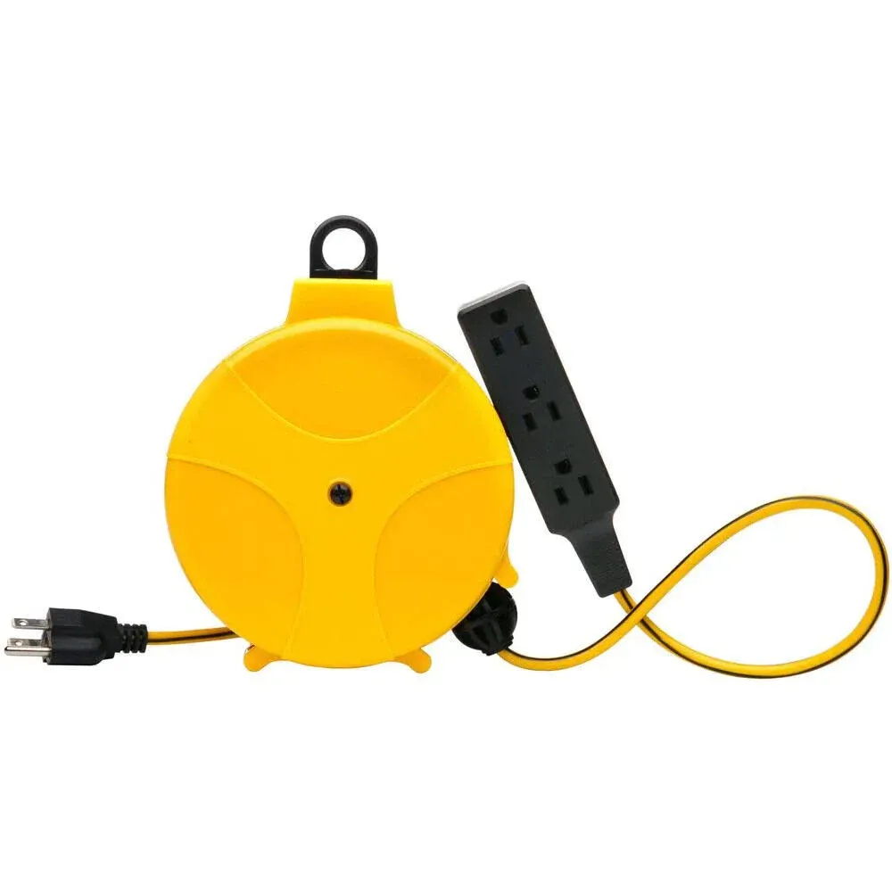 E315 20-Foot Yellow Retractable Extension Cord Reel