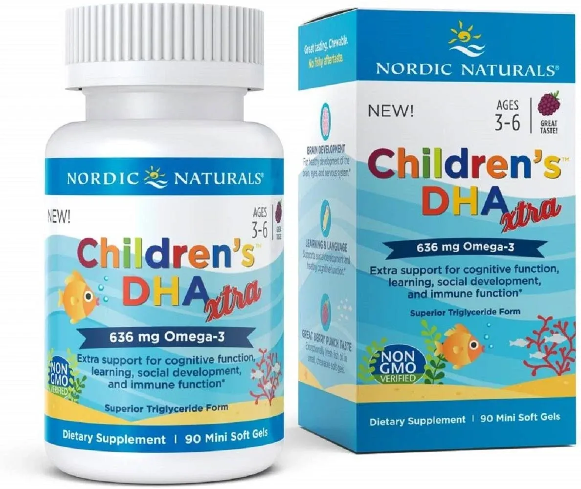 Nordic Naturals Children’s DHA Xtra, Berry Punch - 2 oz for Kids - 880 mg Total Omega-3s with EPA & DHA - Cognitive & Immune Function, Learning, Social Development - Non-GMO - 48 Servings