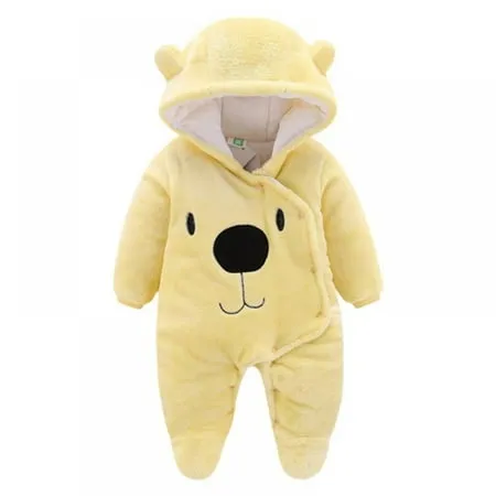 URMAGIC Newborn Baby Jumpsuit Hooded Fleece Rompers Long Sleeve Onesies Outwear Outfits 0-12 Months