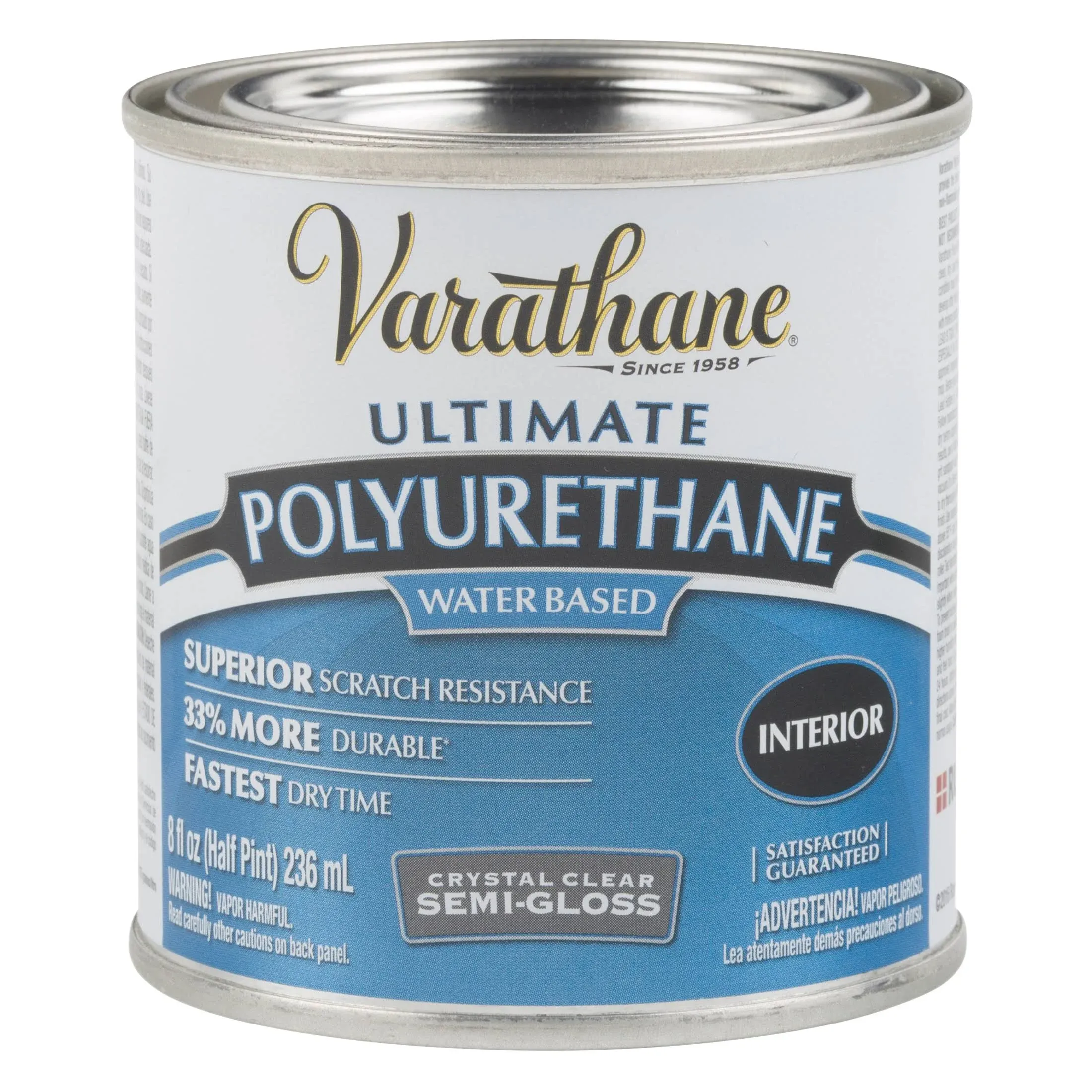 Varathane 200161H Semi-Gloss Interior Waterborne, 1/2 Pint