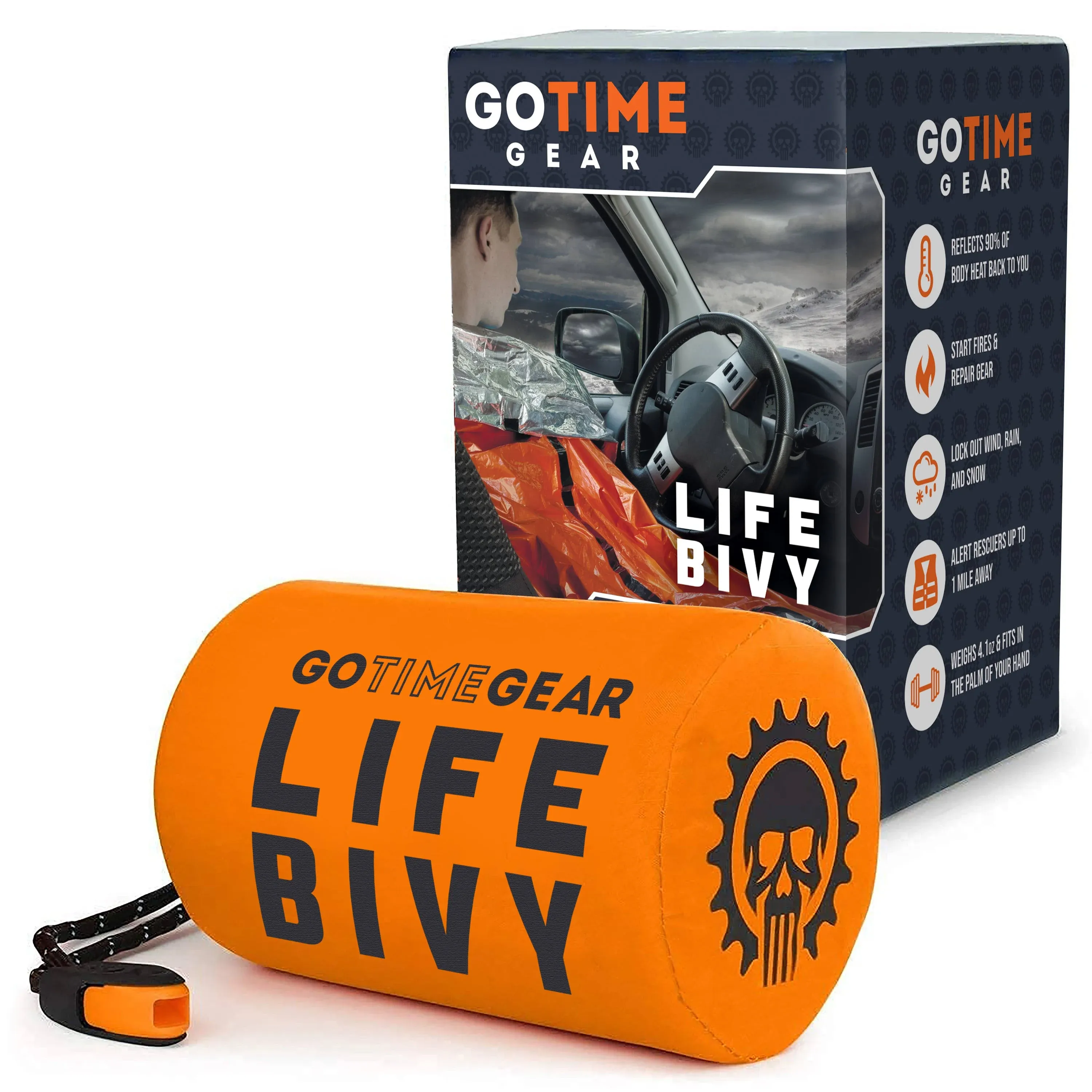 Go Time Gear Life Bivy Emergency Sleeping Bag Thermal Bivvy - Use as Emergency B