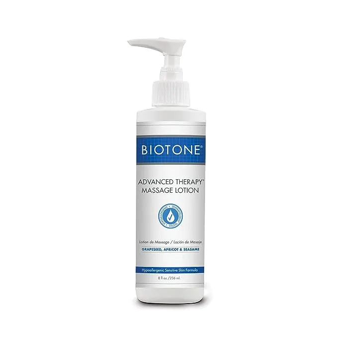 BIOTONE Advanced Therapy Massage Lotion, Hypoallergenic and Fragrance-Free, More Glide and Workability, Absorbs for a Non-Greasy Finish