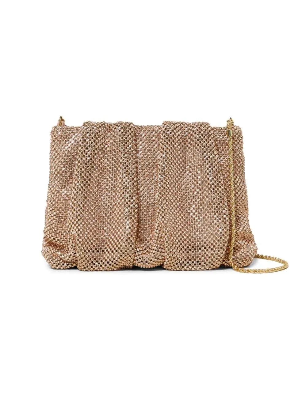 Loeffler Randall Ember Crystal Gathered Clutch - Gold