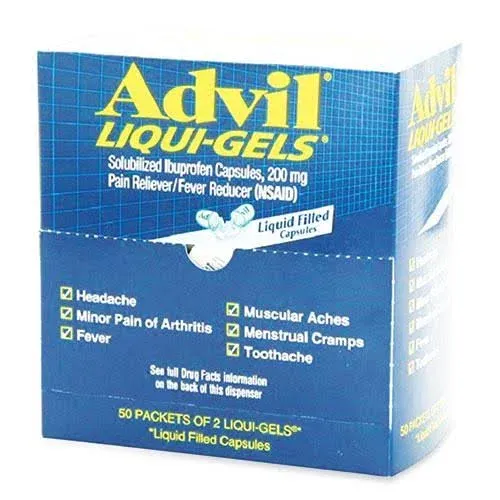 Advil Liqui-Gels, Two-Pack, 50 Packs-box, 24 Boxes-carton