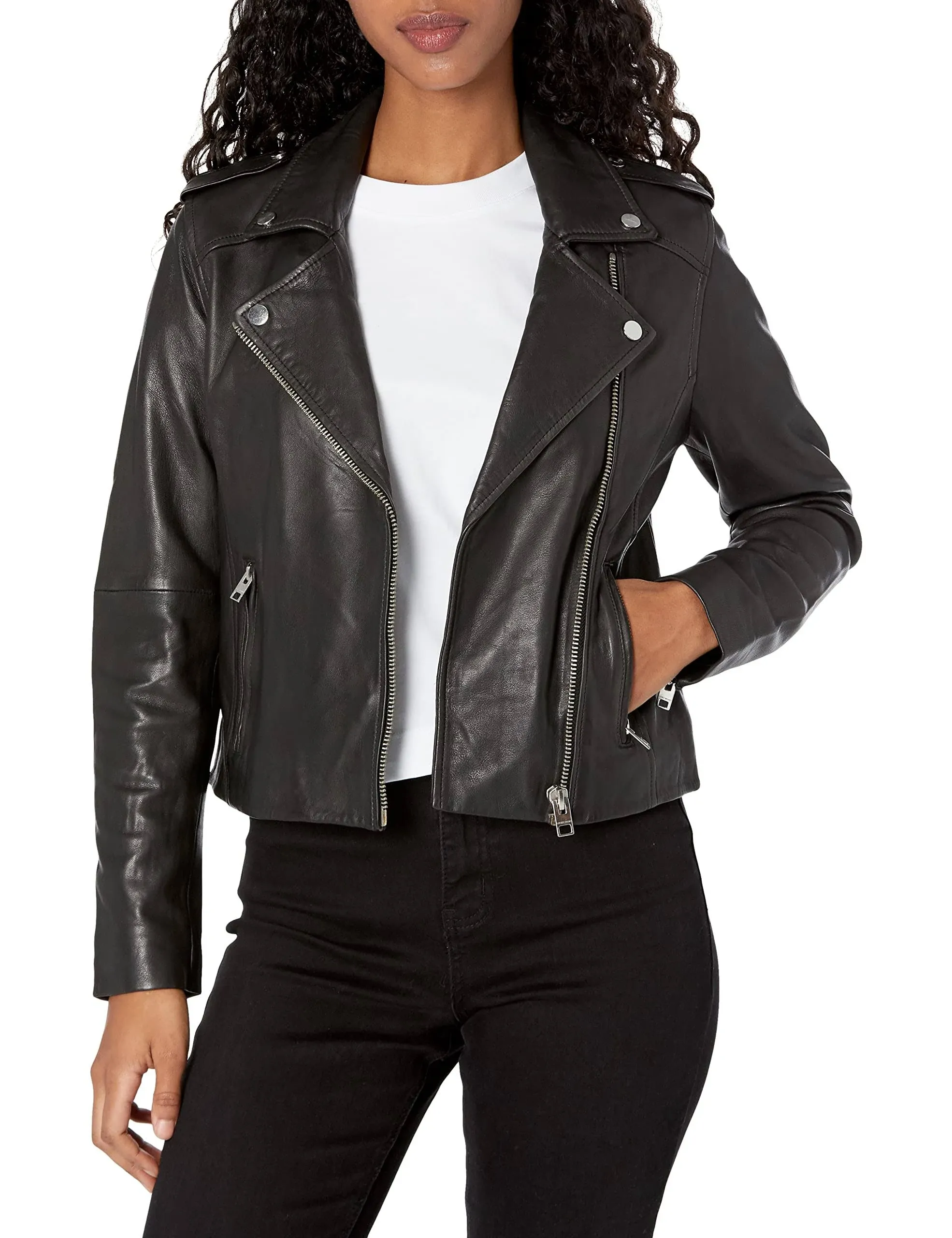 Lucky Brand Women's Classic Leather Moto Jacket