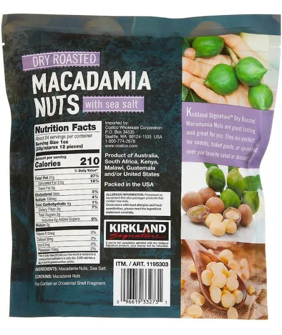 Kirkland Signature Dry Roasted Macadamia Nuts