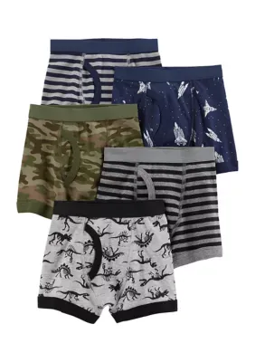 Carter's Boys 2-8 Dino Printed Boxer Briefs - Pack Of 5