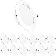 Sunco 12 Pack 6 Inch Ultra Thin LED Recessed Lighting Ceiling Lights Slim, 3000K Warm White, 14W, Damp Rated, Dimmable Canless Integrated Junction Box, ETL Energy StarSunco 12 Pack 6 Inch Ultra Thin LED Recessed Lighting…