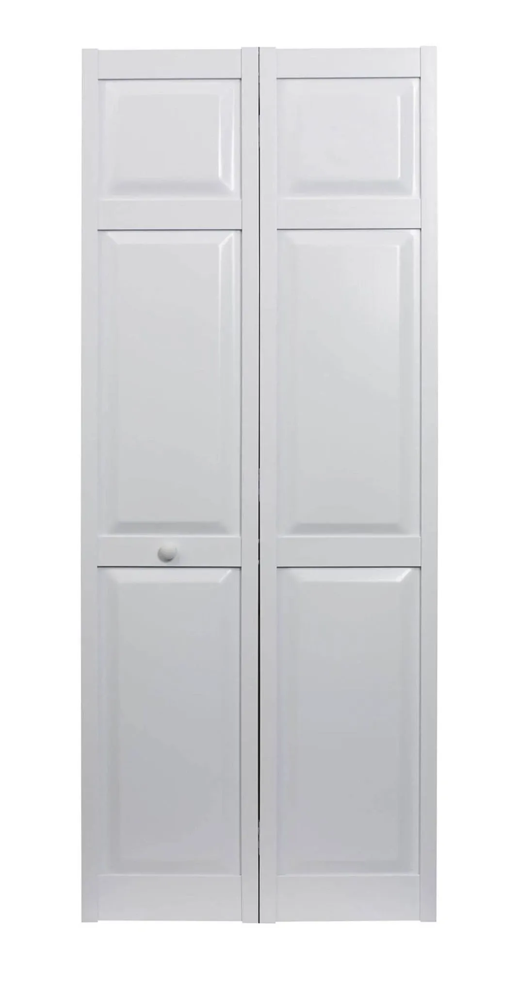 Pinecroft 30 in. x 80 in. Seabrooke 6-Panel Raised Panel White Hollow Core PVC Vinyl Interior Bi-Fold Door SEAPP30