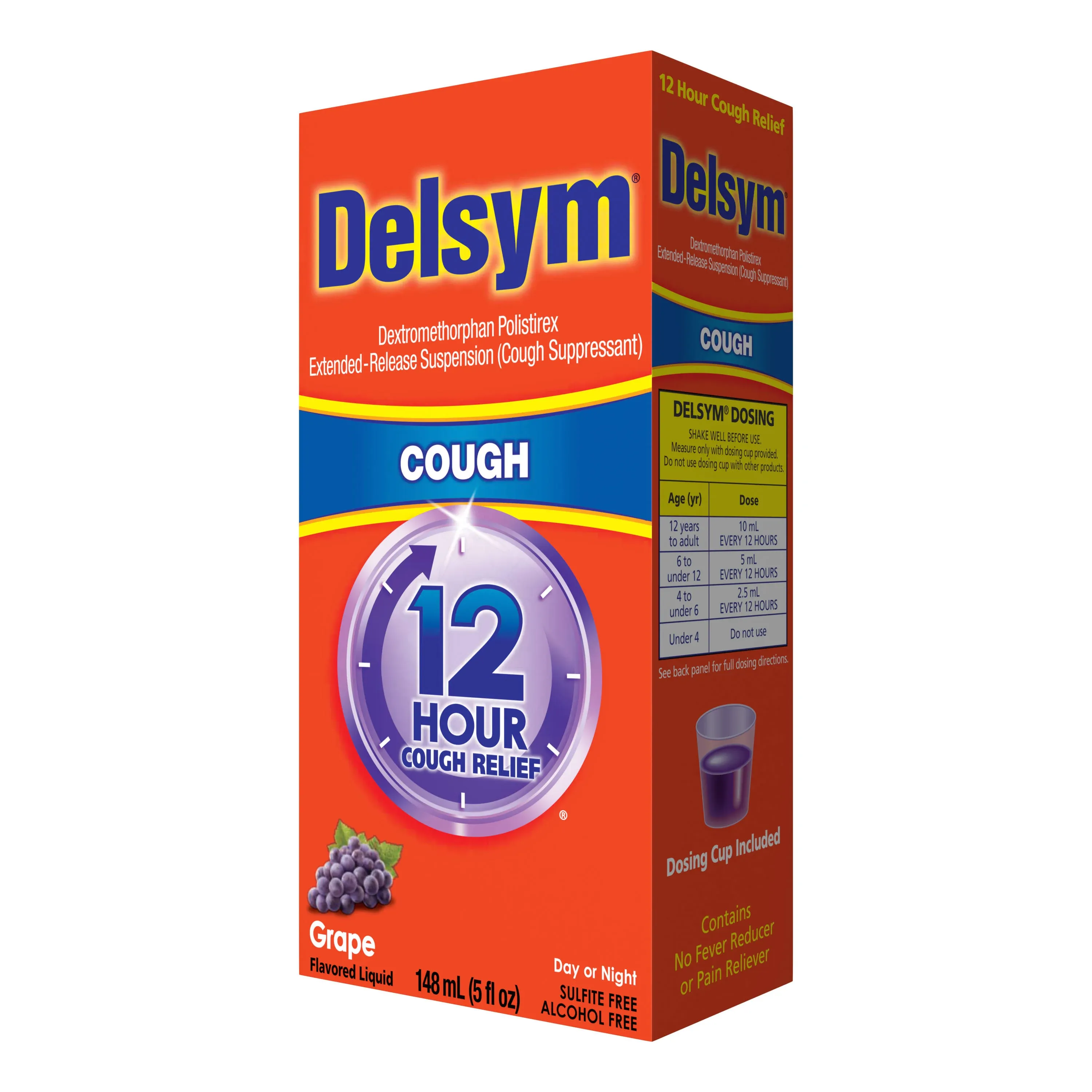 Delsym 12 Hour Cough Relief Syrup (Grape Flavored)