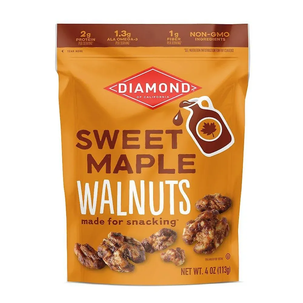 Diamond of California Sweet Maple Walnuts, 4 oz (4 Pack)