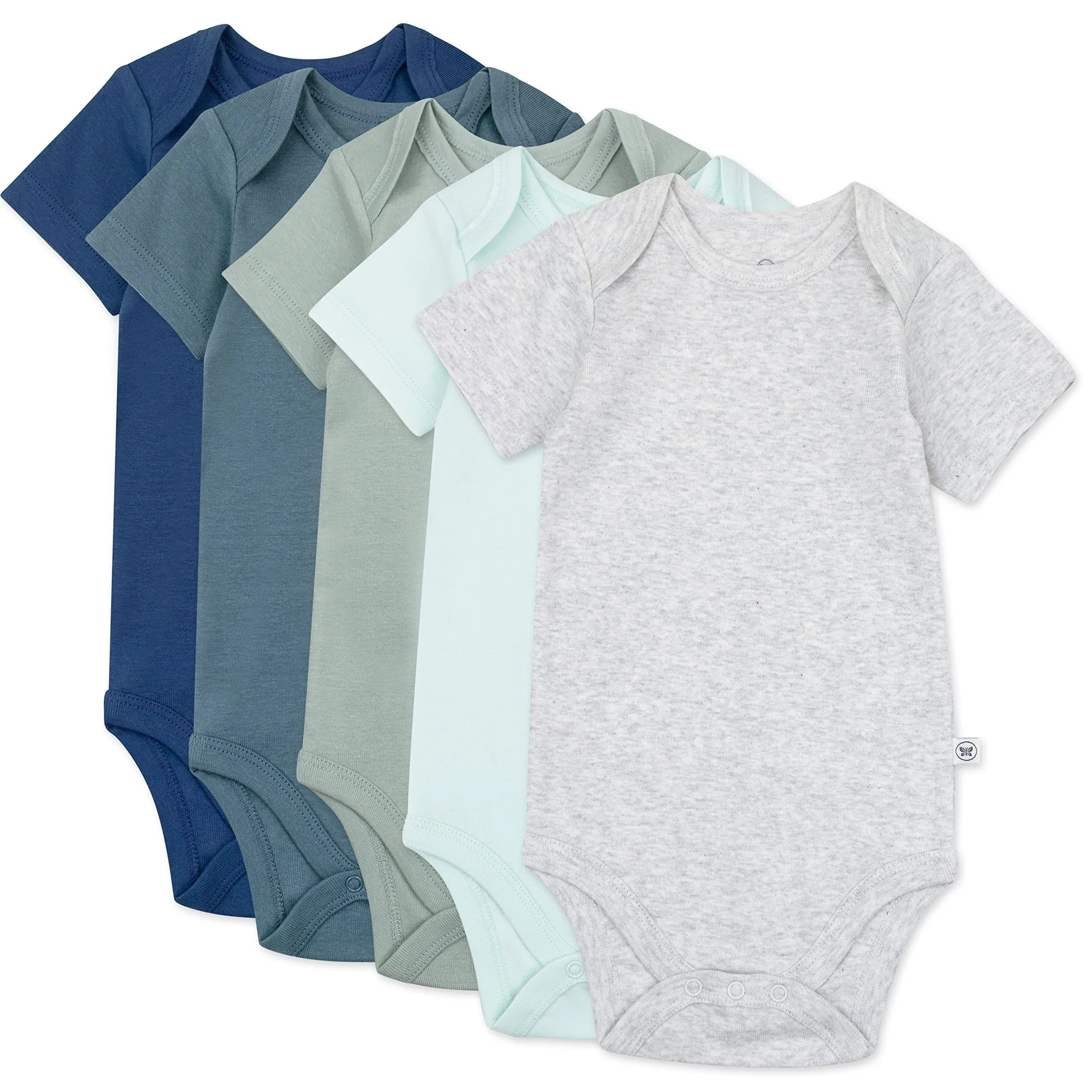 5-Pack Organic Cotton Short Sleeve Bodysuits Morning Mountains / 24M