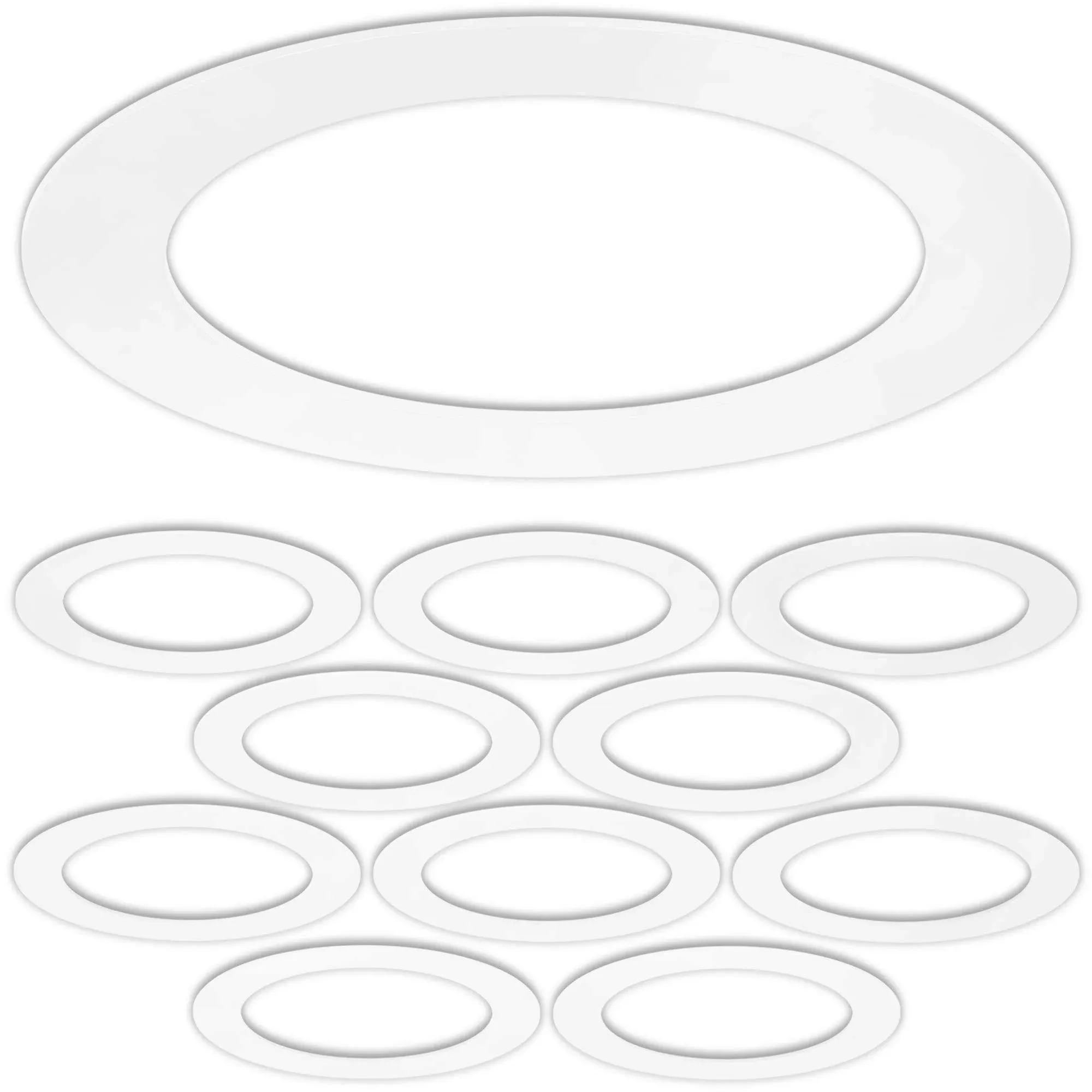 harrrrd Gloss White Goof Trim Ring for 8" Inch Recessed Can Lighting Down Light