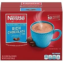 Nestle Hot Chocolate Packets, Hot Cocoa Mix, No Sugar Added and Fat Free, 30 Count (0.28 ounce Each)